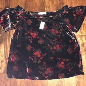 Off the shoulder velvet Top